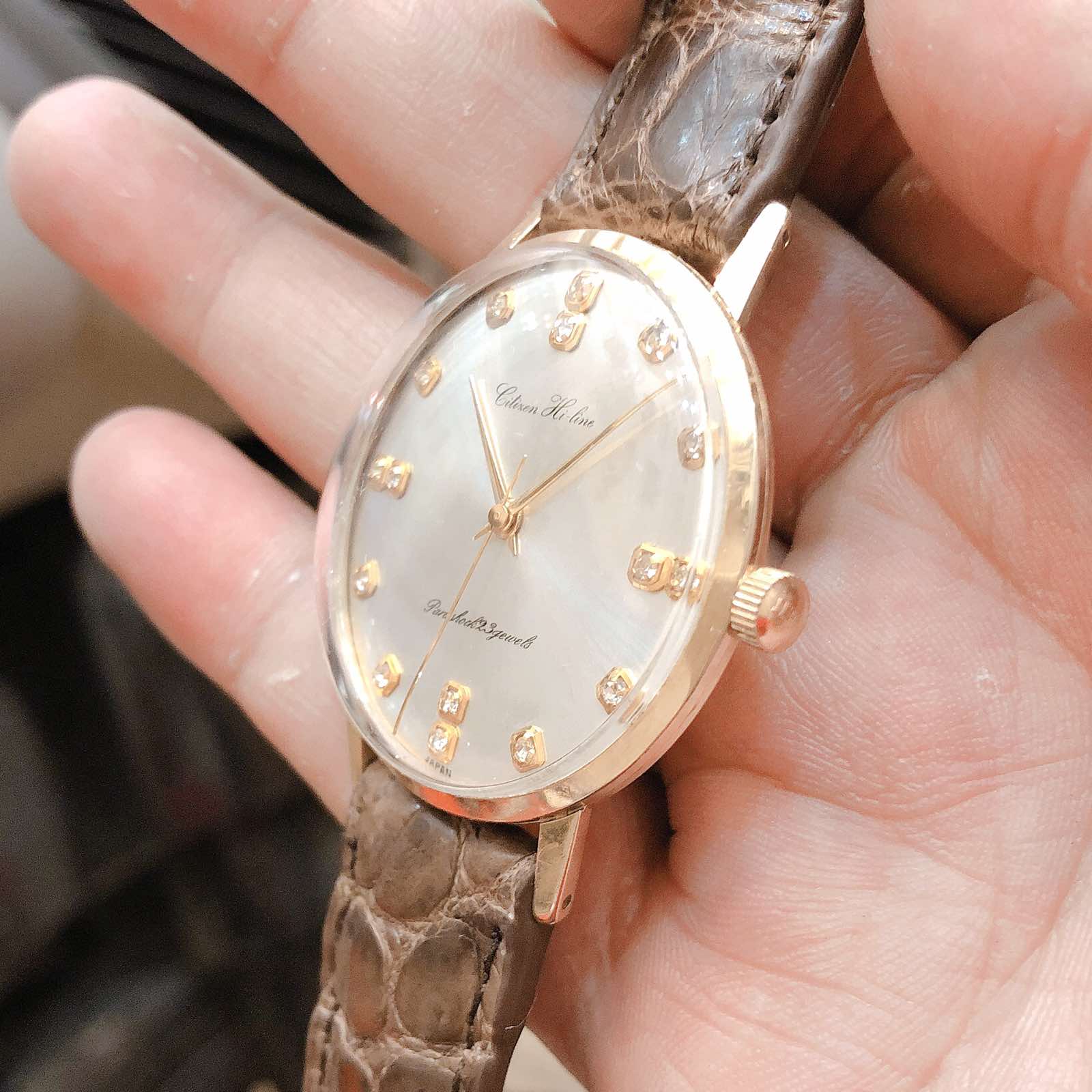 Đồng hồ cổ Citizen lên dây bọc vàng 14k goldfilled chính hãng nhật