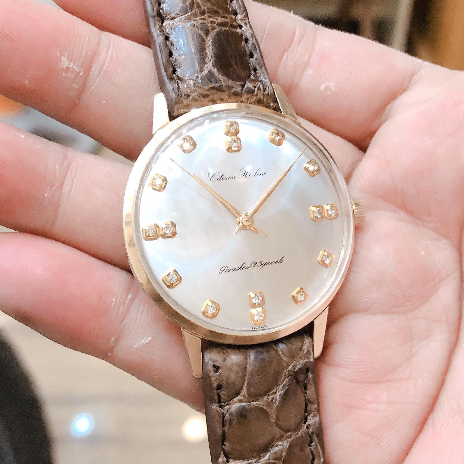 Đồng hồ cổ Citizen lên dây bọc vàng 14k goldfilled chính hãng nhật
