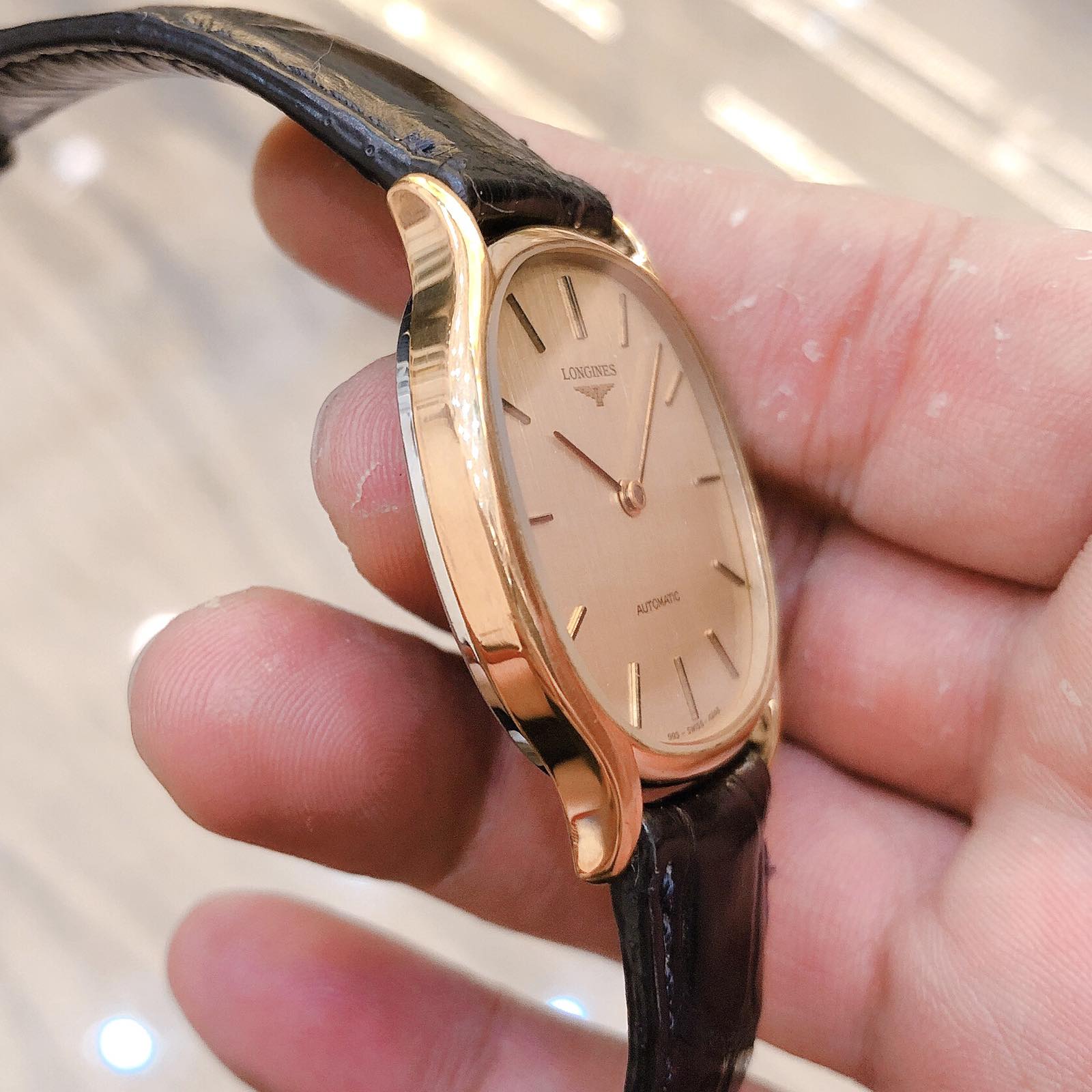 Đồng hồ cổ Longines automatic siêu mỏng lacke vàng chính hãng Thuỵ Sĩ 