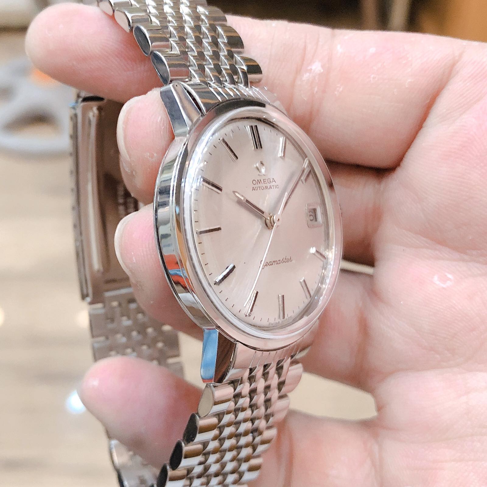 Đồng hồ cổ Omega seamaster automatic inox chính hãng Thuỵ Sĩ