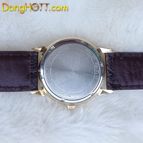 Đồng hồ cổ Bulova cọc số la mã máy lên dây chính hãng Thụy Sĩ sản xuất 1960 vỏ bọc vàng 10K.