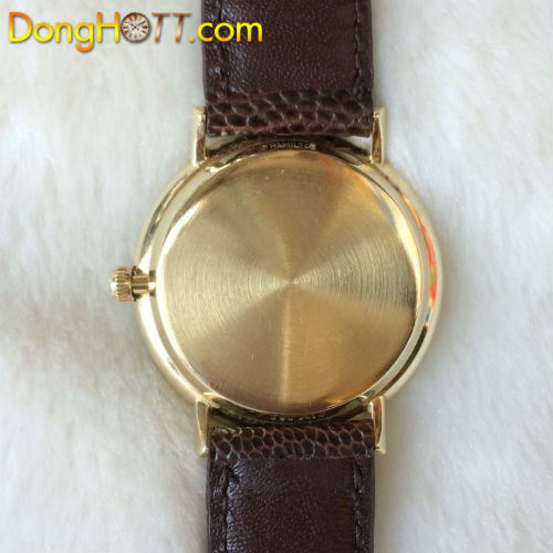 Đồng hồ Hamilton máy khuy áo mỏng vỏ bọc vàng dành cho Nam rất đẹp