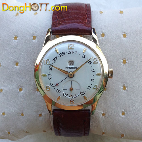 Đồng hồ cổ Benrus chính hãng Thụy Sĩ hàng độc lạ máy lên dây vỏ bọc vàng dành cho Nam rất đẹp