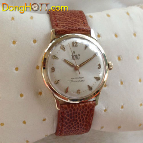 Đồng hồ cổ Hamilton Thin-O-Matic hồng vỏ vàng đúc mỏng đẹp và máy rất hiếm