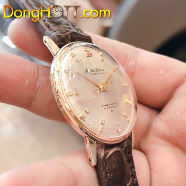 Đồng hồ cổ Citizen Deluxe lên dây 14k goldfilled chính hãng nhật bản