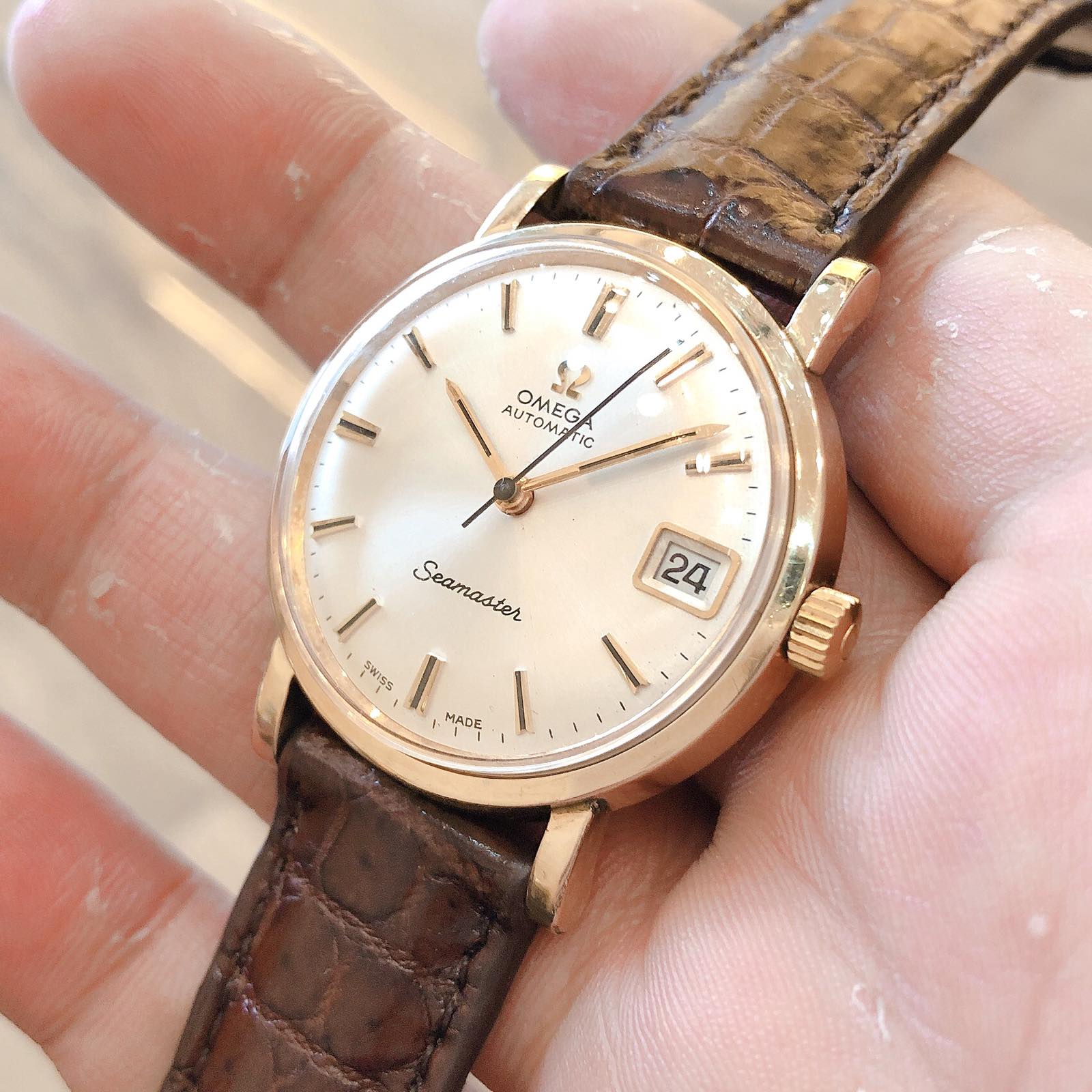 Đồng hồ cổ Omega seamaster automatic 10k goldfilled chính hãng Thụy Sĩ 
