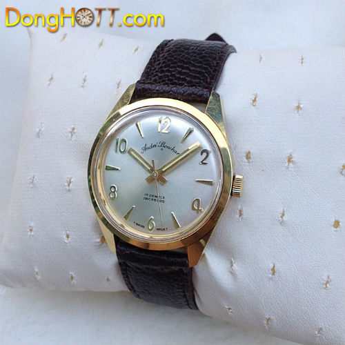 Đồng hồ cổ Ander Bouchard Thụy sĩ sản xuất 1965 vỏ lắc kê vàng 18K, size lý tưởng 34,5, máy lên dây, giá rẻ. Toàn đồng hồ cổ nhìn rất đẹp!