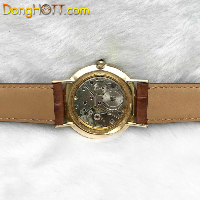Đồng hồ cổ Algona lên dây siêu mỏng hàng sưu tầm lacke vàng hồng 18k cực đẹp chính hãng Thuỵ Sĩ 