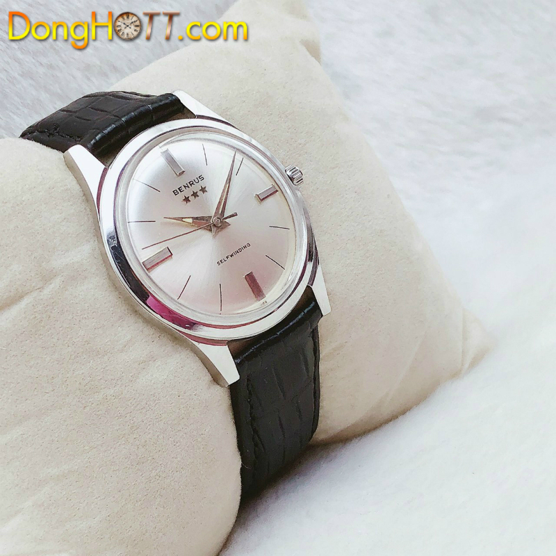 Đồng hồ cổ Benrus 3 sao automatic Inox chính hãng Thuỵ Sỹ 