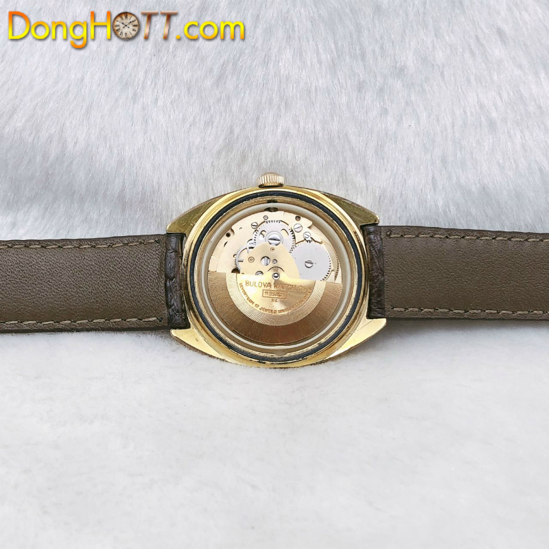Đồng hồ cổ BULOVA hột vịt 2 lịch Automatic lacke vàng 18k chính hãng Thuỵ Sĩ