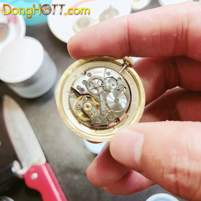 Đồng hồ cổ Bulova 23 Jewels lên dây siêu mỏng bọc vàng toàn thân 10k RGP chính hãng