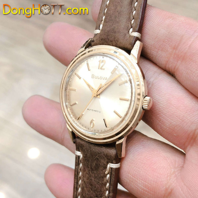 Đồng hồ cổ Bulova automatic bọc vàng 10k RGP chính hãng thuỵ sỹ