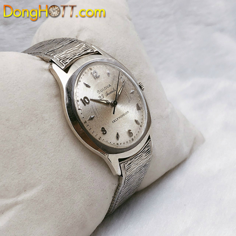 Đồng hồ cổ Bulova Automatic bọc vàng trắng 10k RGP chính hãng Thuỵ Sĩ