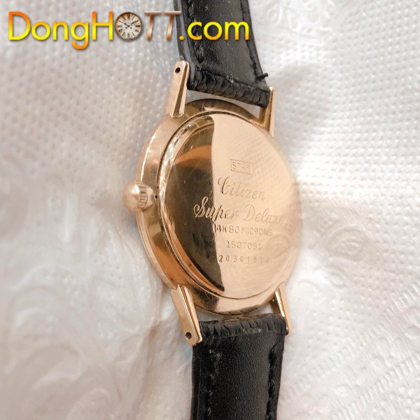 Đồng hồ cổ Citizen Super Deluxe lên dây lacke vàng 80 micro chính hãng nhật bản