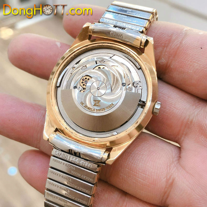 Đồng hồ cổ EDOX automatic lacke vàng chính hãng thuỵ sỹ