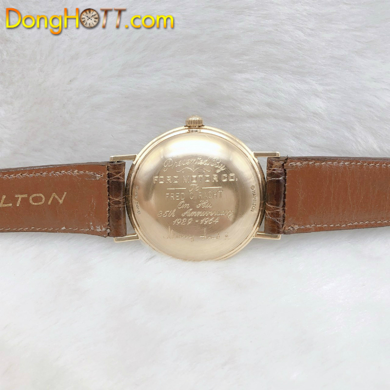 Đồng hồ cổ HAMILTON lên dây hàng kỹ niệm vàng đúc 10k nguyên khối chính hãng Thuỵ Sỹ