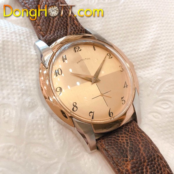 Đồng hồ cổ Hamilton lên dây DMi lacke vàng hồng 18k chính hãng Thuỵ Sĩ