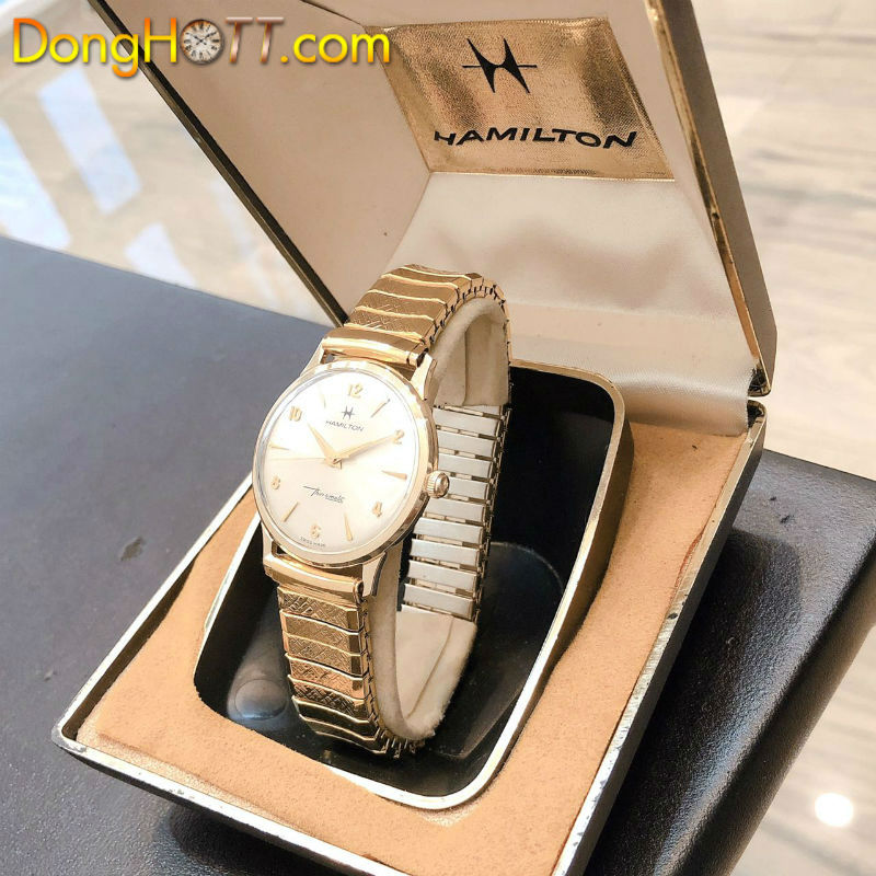 Đồng hồ cổ Hamilton vàng đúc 14k thin-0-matic chính hãng Thuỵ Sĩ 