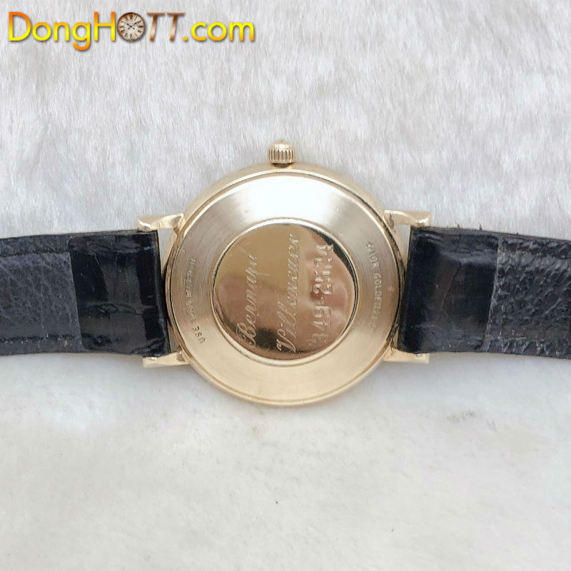 Đồng hồ cổ Longines automatic mặt đen nhung 10k goldfilled chính hãng Thuỵ Sĩ 