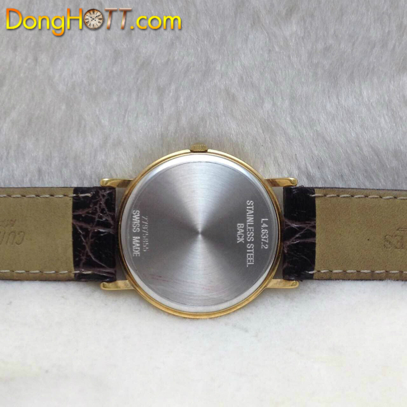 Đồng hồ Longines Quazt siêu mỏng bọc lacke vàng Full Box chính hãng Thuỵ Sĩ 