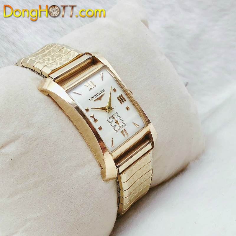 Đồng hồ cổ Longines nữ vàng đúc 14k đặc nguyên khối lên dây chính hãng Thuỵ Sỹ 