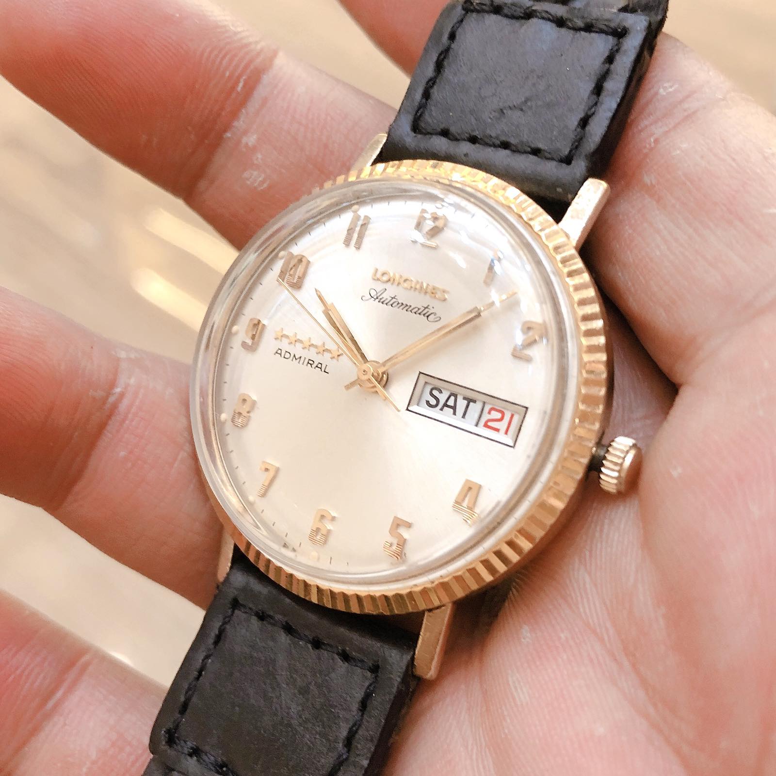 Đồng hồ cổ Longines automatic đô đốc 5 sao 10k goldfilled chính hãng Thuỵ Sĩ