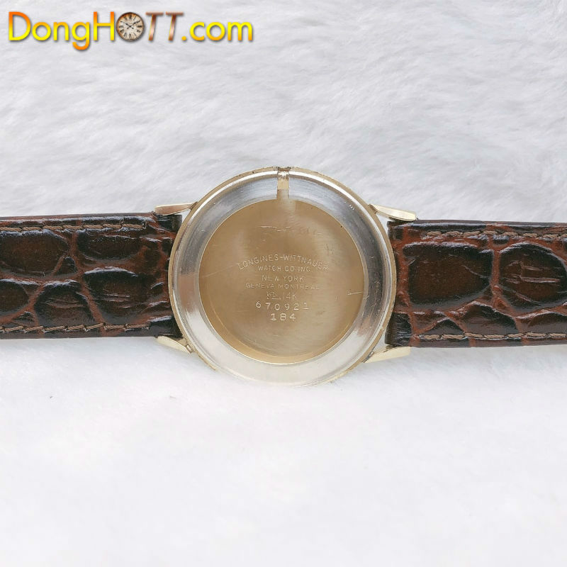 Đồng hồ cổ Longines lên dây kim rốn vàng đúc 14k chính hãng Thuỵ Sĩ