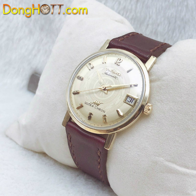 Đồng hồ cổ Longines sấm sét trống đồng automatic 10k Goldfilled chính hãng Thuỵ Sĩ 