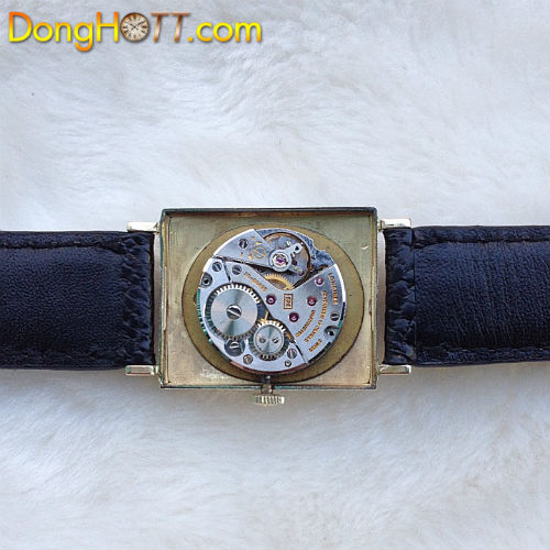 Đồng hồ cổ Longines lên dây chính hãng Thụy Sĩ sản xuất 1956, vỏ bọc vàng toàn thân, size chữ nhật, hai kim mặt đính kim cương thật cực đẹp.