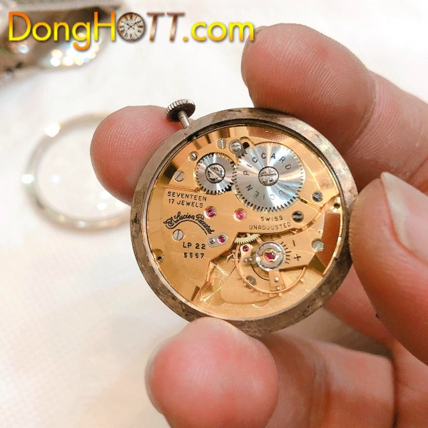 Đồng hồ cổ Lucien piccard vàng trắng đúc đặc 14k chính hãng Thuỵ Sĩ 