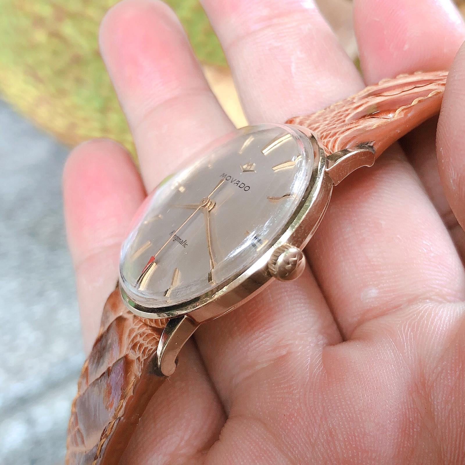 Đồng hồ cổ MOVADO Kingmatic vàng đúc 14k chính hãng Thuỵ Sĩ 