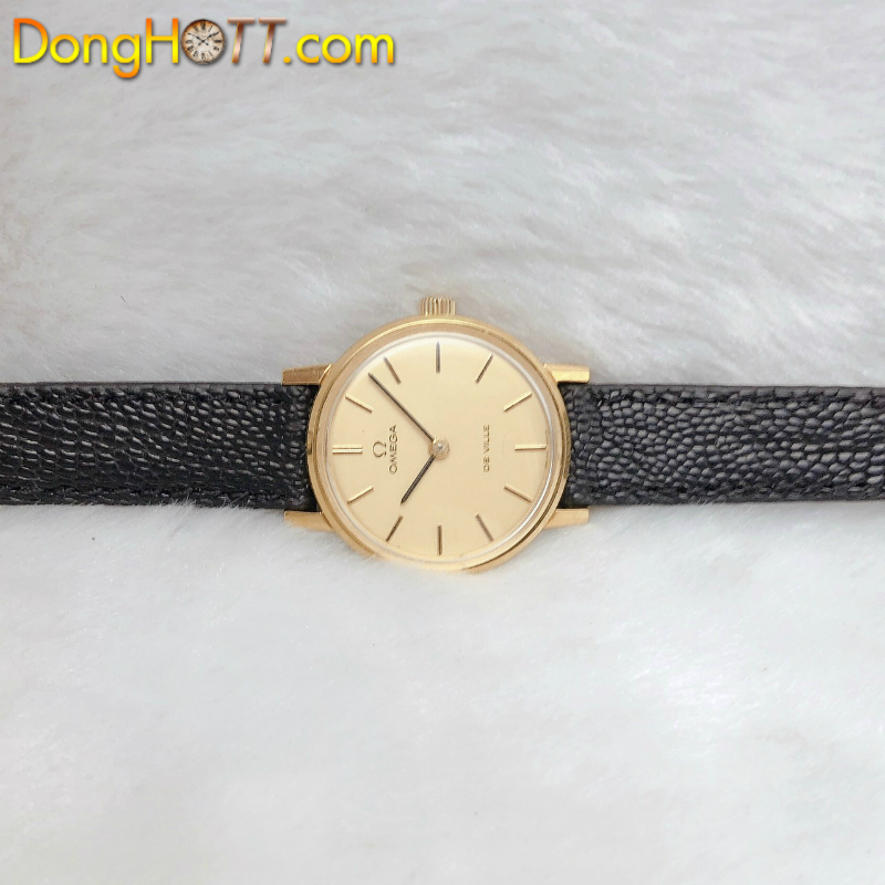 Đồng hồ cổ Omega lên dây lacke vàng 18k dành cho nữ chính hãng Thuỵ Sĩ