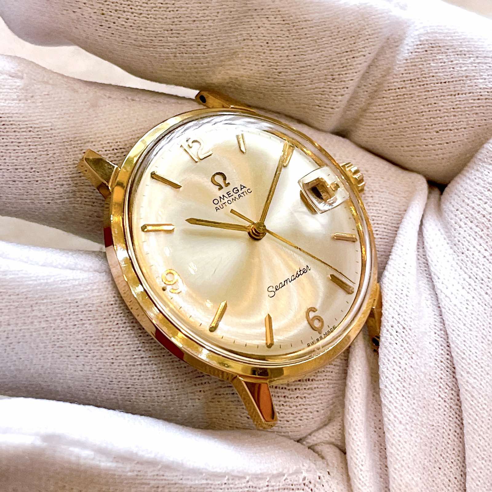 Đồng hồ cổ Omega seamaster Automatic lacke vàng hồng 14k 40 micro chính hãng thụy Sĩ 
