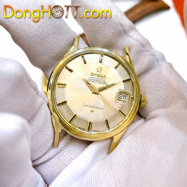 Đồng hồ cổ Omega Constellation Automatic Bát Quái vàng đúc 14k nguyên khối chính hãng Thụy Sĩ