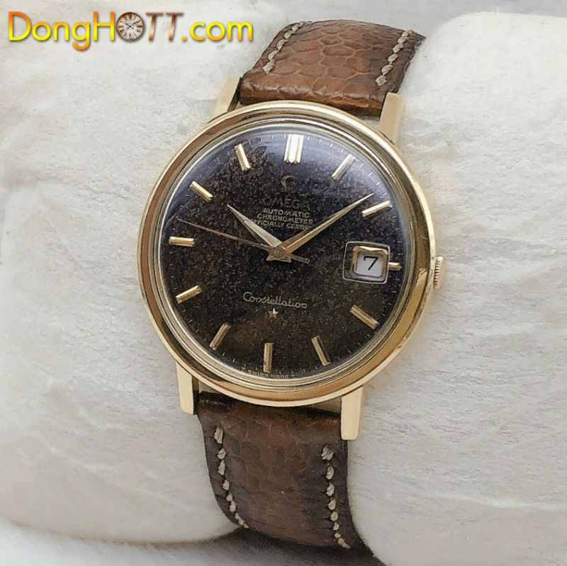 Đồng hồ cổ Omega constellations Automatic vàng đúc 18k Size Khủng chính hãng Thuỵ Sĩ 