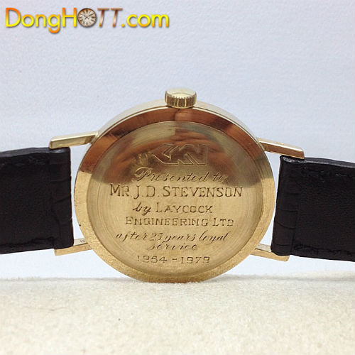 Đồng hồ cổ RONE xuất sứ Thụy SĨ với mặt số zin ,3 kim, 1 lịch, vỏ-đáy vàng đúc, núm bọc vàng.