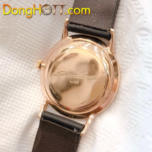 Đồng hồ cổ Seiko Liner Mặt Phật bọc vàng 14k goldfilled lên dây chính hãng nhật bản