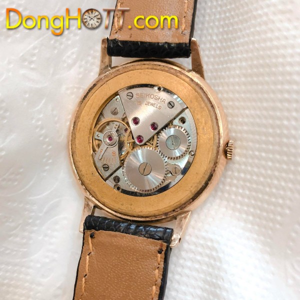 Đồng hồ cổ Seiko dòng cao Cấp Super NIVAELEX lên dây bọc vàng 14k hồng chính hãng nhật bản 