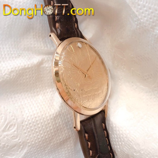 Đồng hồ cổ Seiko Crown Mặt Phật bọc vàng 14k goldfilled lên dây chính hãng nhật bản