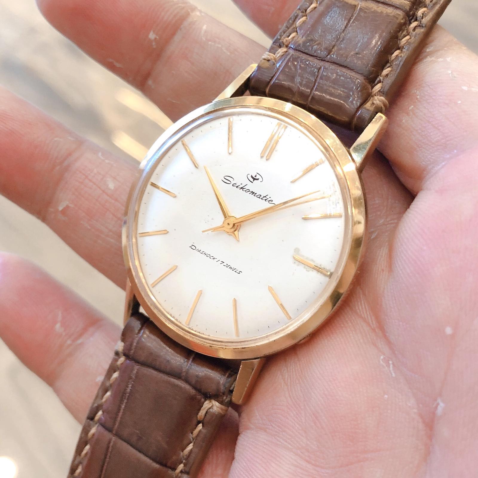 Đồng hồ cổ SEIKO Matic bọc vàng 18k chính hãng nhật bản 