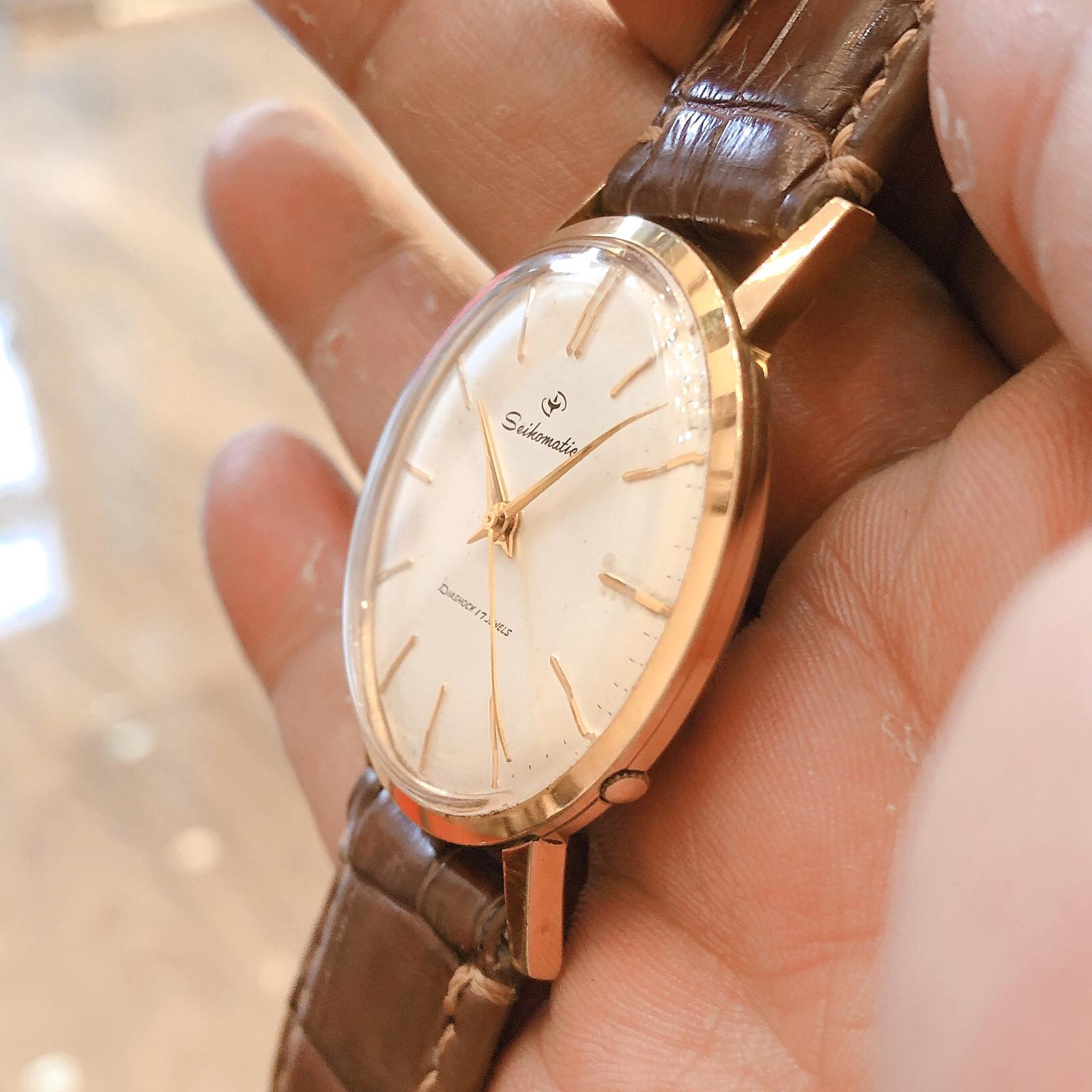 Đồng hồ cổ SEIKO Matic bọc vàng 18k chính hãng nhật bản 