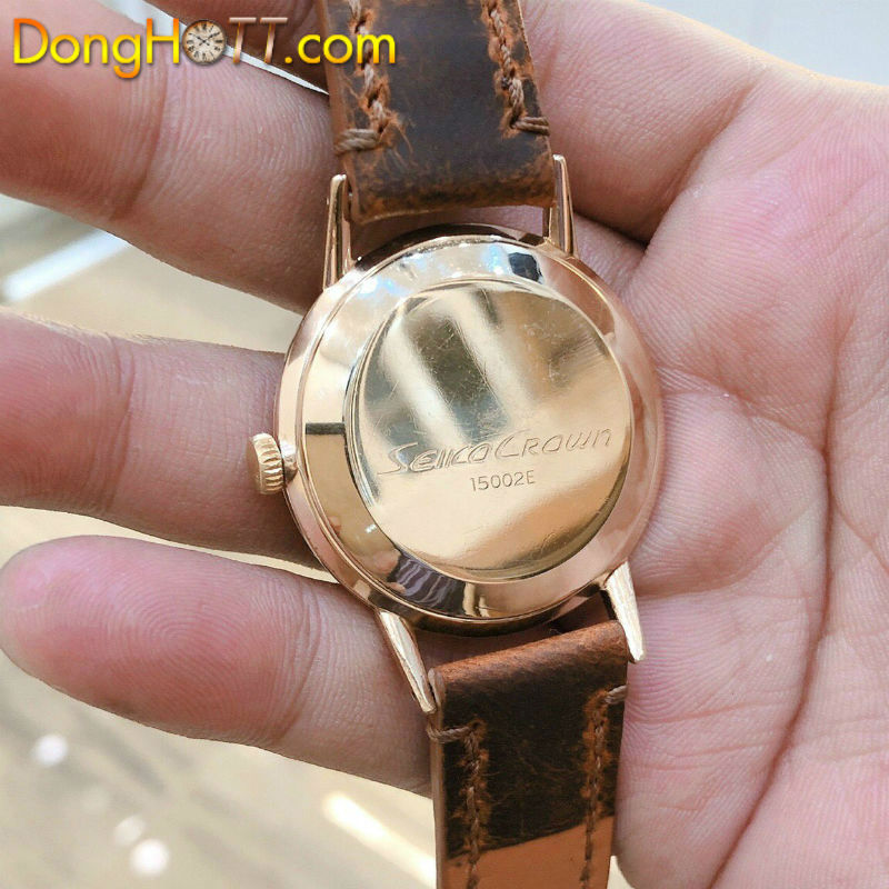 Đồng hồ cổ SEIKO CROWN lên dây bọc vàng 14k Goldfilled chính hãng nhật bản