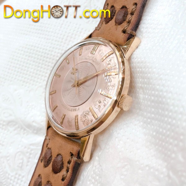 Đồng hồ cổ Seiko Crown kim đĩa bản đặc biệt 12 con giáp bọc vàng chính hãng nhật bản