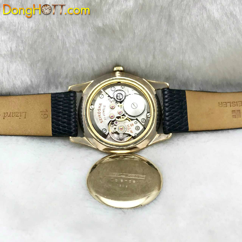 Đồng hồ cổ Seiko Skyliner Calendar lên dây vàng 14 K.G.P vàng hồng toàn thân chính hãng Nhật 