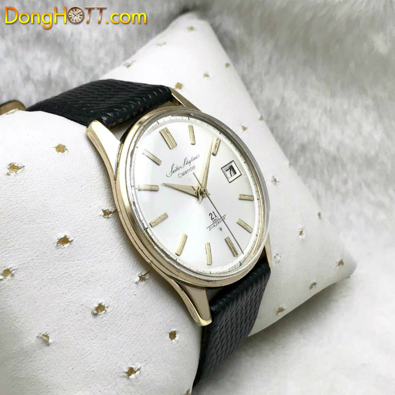 Đồng hồ cổ Seiko Skyliner Calendar lên dây vàng 14 K.G.P vàng hồng toàn thân chính hãng Nhật 