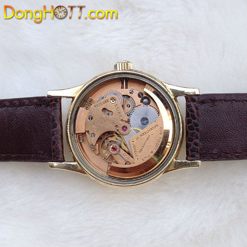 Đồng hồ cổ TISSOT Automatic, size 34 máy nhuộm vàng hồng, vỏ bọc vàng rất đẹp chính hãng Thụy Sĩ sản xuất 1960.