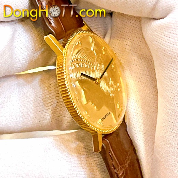 Đồng hồ Tressa lên dây lacke vàng 18k đồng tiền siêu mỏng cực đẹp chính hãng Thụy Sĩ 