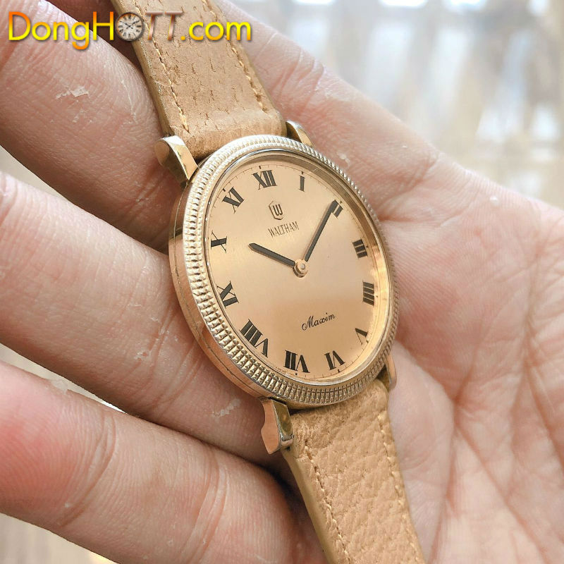 Đồng hồ cổ Waltham lên dây siêu mỏng lacke vàng 18k chính hãng thuỵ sỹ