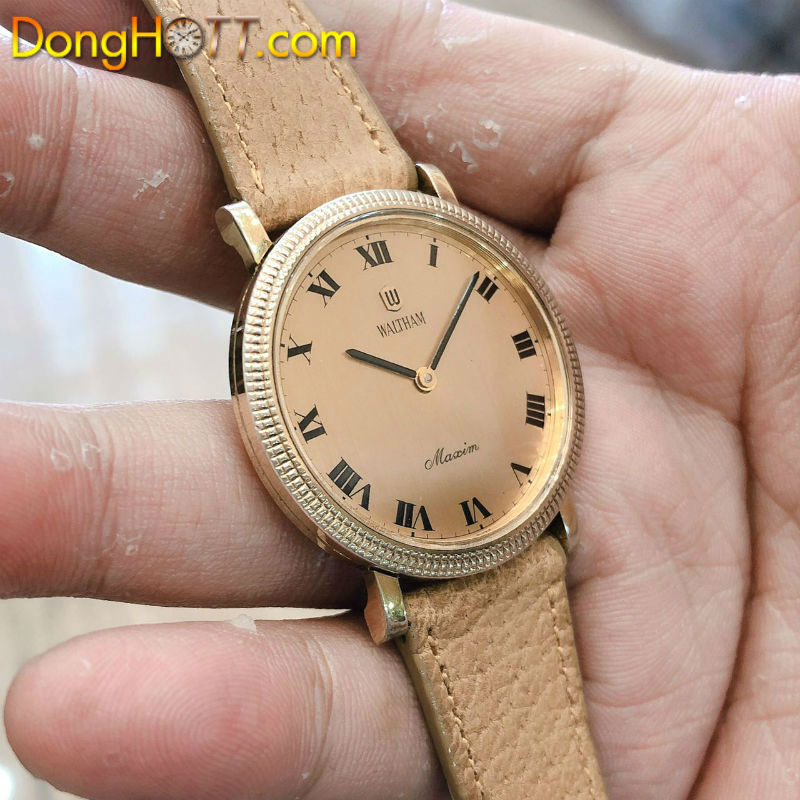 Đồng hồ cổ Waltham lên dây siêu mỏng lacke vàng 18k chính hãng thuỵ sỹ
