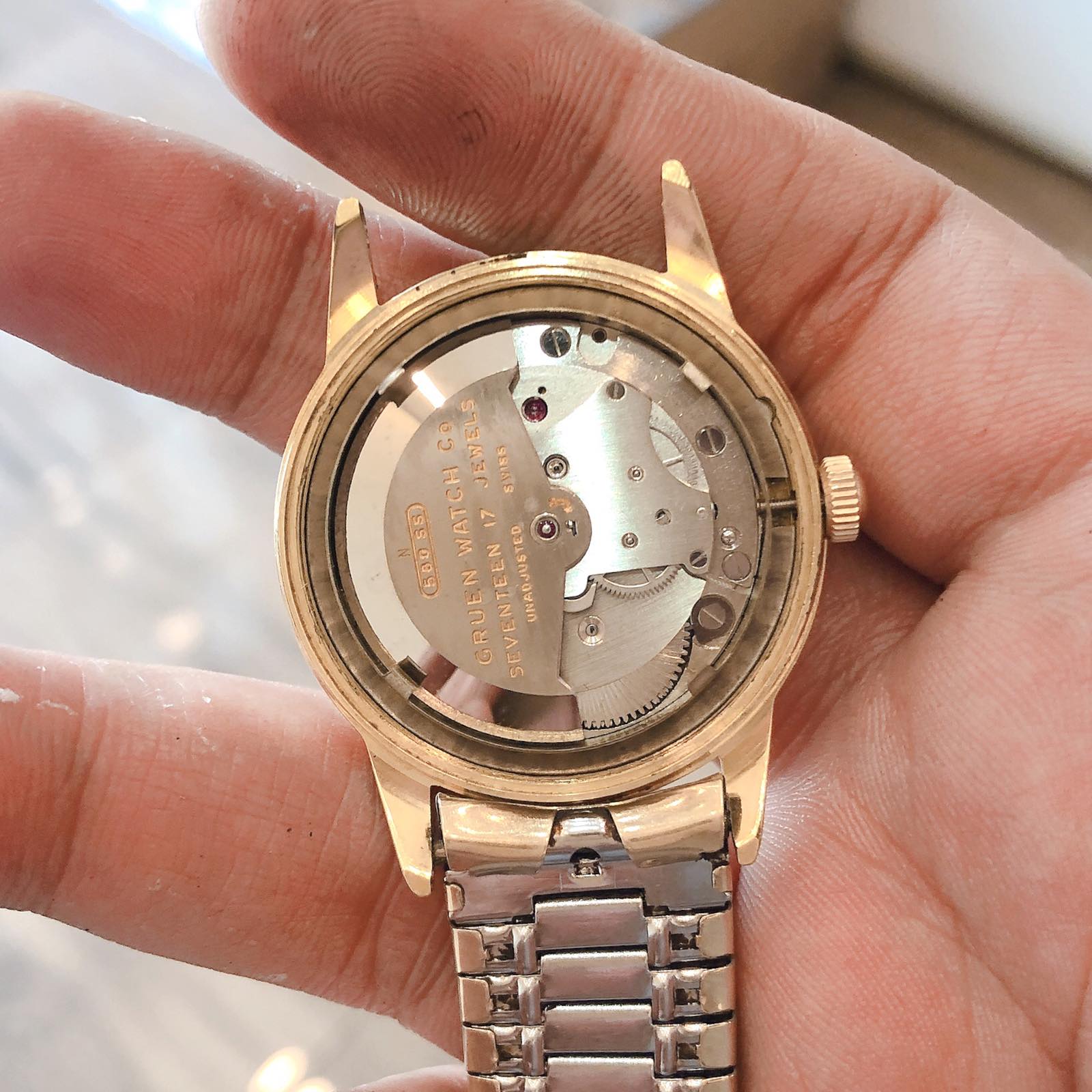 Đồng hồ cổ Gruen automatic lacke 18k chính hãng thuỵ sỹ